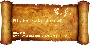 Mladoniczki József névjegykártya