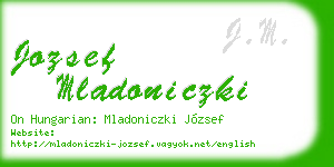 jozsef mladoniczki business card