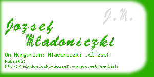 jozsef mladoniczki business card